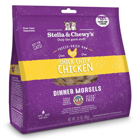 STELLA AND CHEWY'S Chick, Chick Chicken - Grain Free Freeze Dried Raw Cat Food - 18OZ