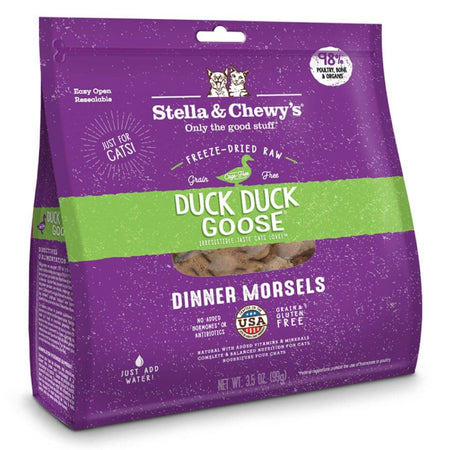 STELLA AND CHEWY'S Duck Duck Goose - Grain Free Freeze Dried Raw Cat Food - 18OZ