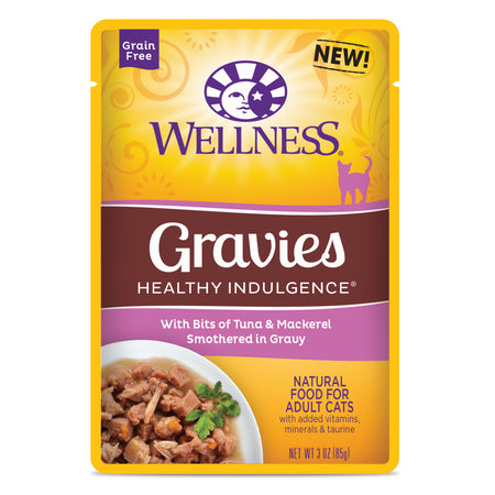 WELLNESS Healthy Indulgence Gravies with Tuna and Mackerel - Grain Free Wet Cat Food - 85G