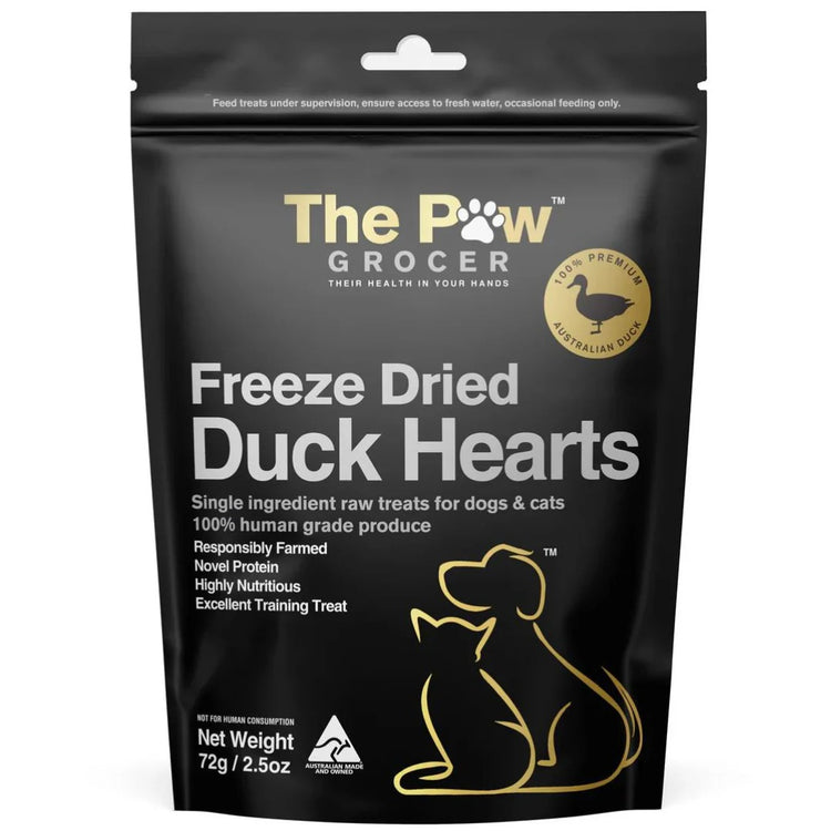 Freeze Dried Duck Hearts 72G