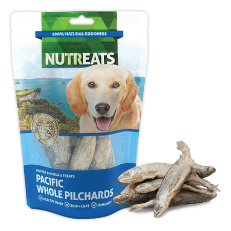 NUTREATS PACIFIC WHOLE PILCHARD for Dogs - 100% Natural Dog Treats - 50G