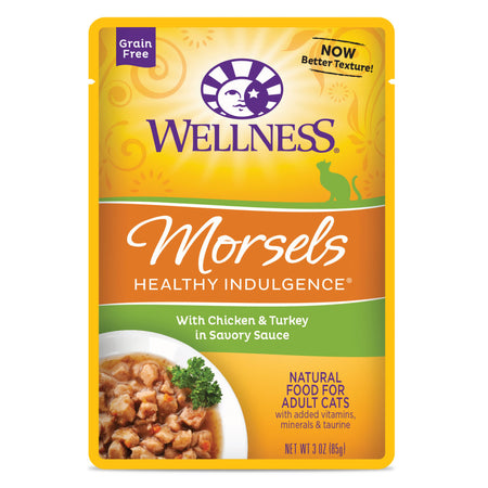 WELLNESS Healthy Indulgence Morsels with Chicken and Turkey - Grain Free Wet Cat Food - 85G