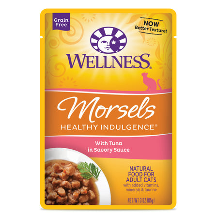 WELLNESS Healthy Indulgence Morsels with Tuna - Grain Free Wet Cat Food - 85G