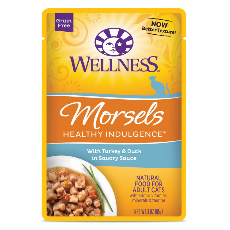 WELLNESS Healthy Indulgence Morsels with Turkey and Duck - Grain Free Wet Cat Food - 85G